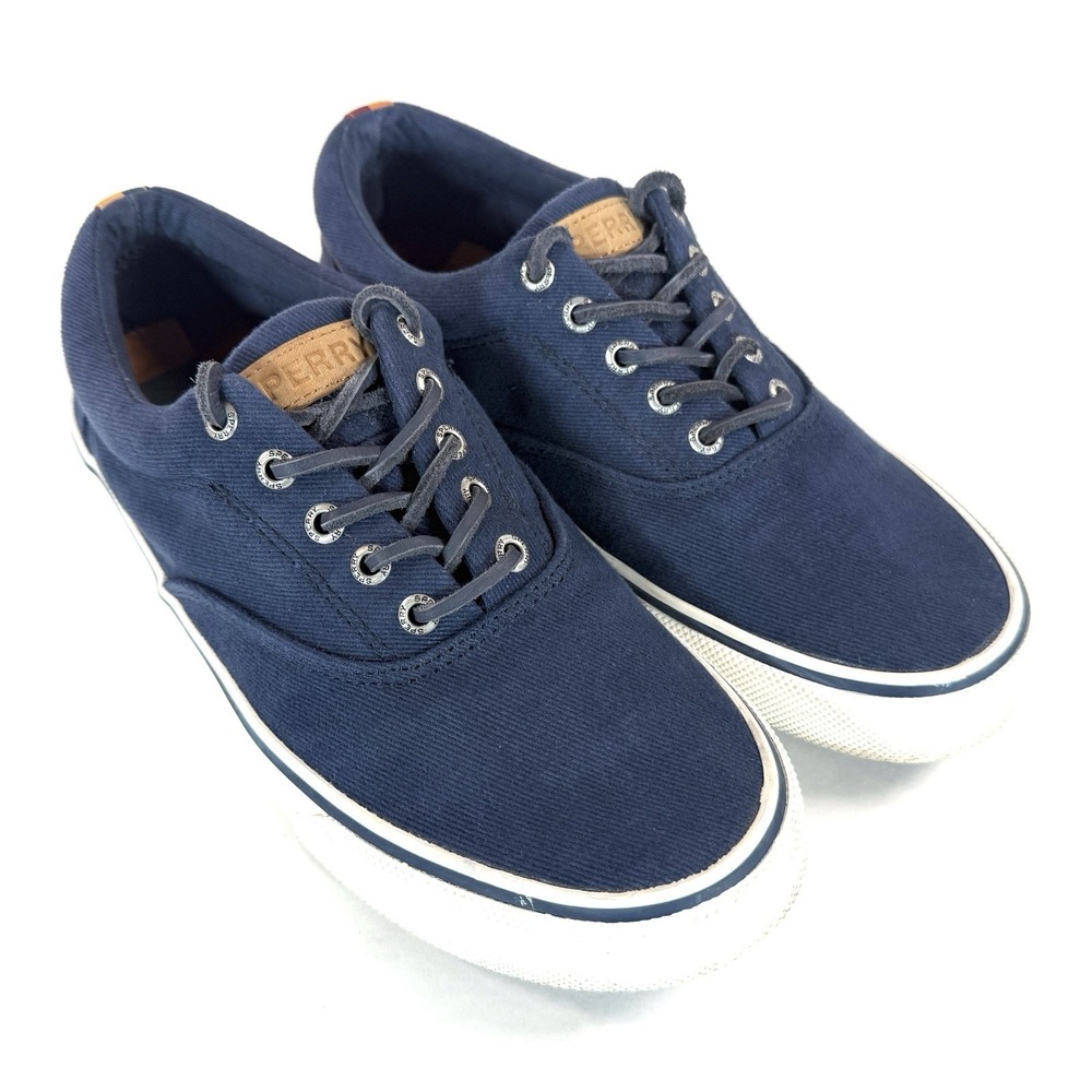 Sperry Striper II CVO Sneakers Mens 8.5 Navy Canvas Lace Up Casual Shoes